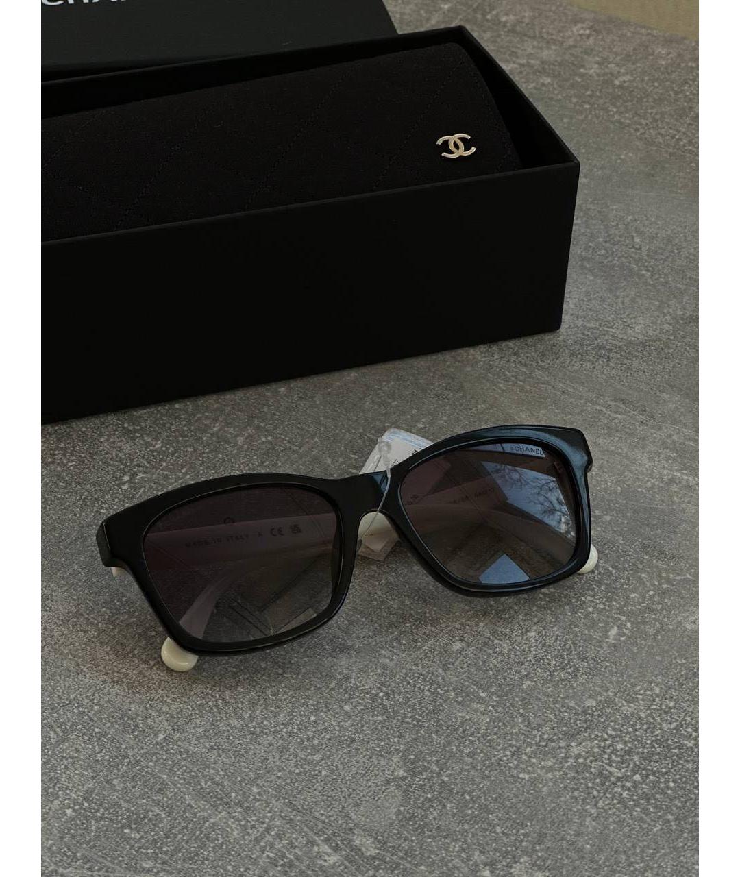 CHANEL Черные пластиковые солнцезащитные очки, фото 6