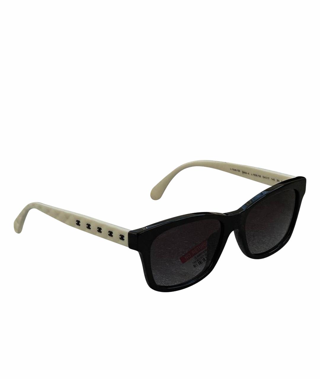 CHANEL Черные пластиковые солнцезащитные очки, фото 1