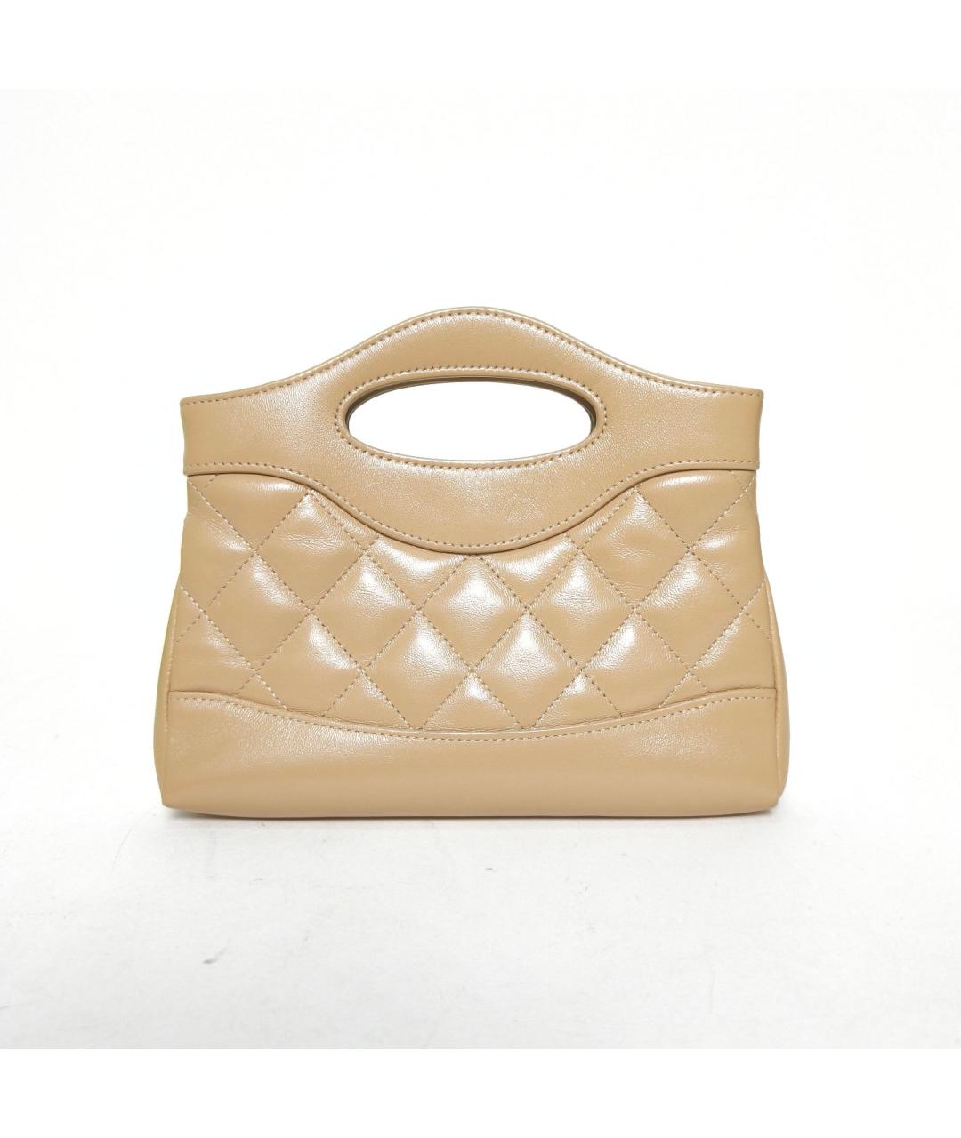 CHANEL Бежевая кожаная сумка через плечо, фото 4