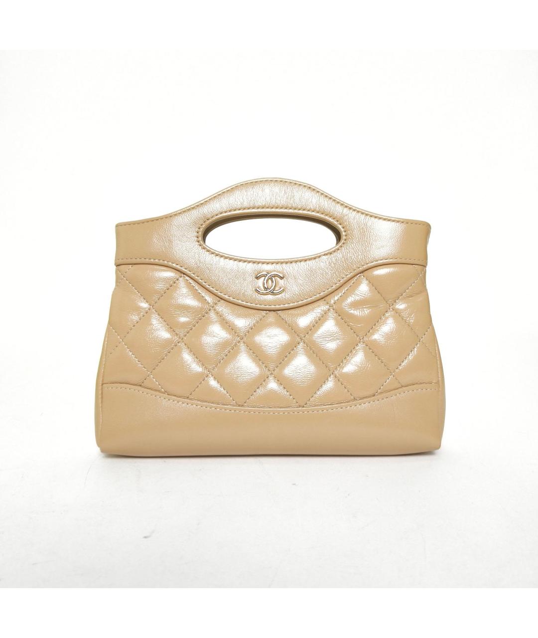 CHANEL Бежевая кожаная сумка через плечо, фото 2
