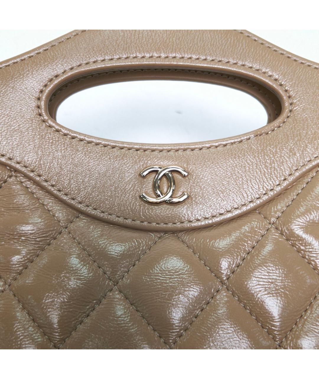 CHANEL Бежевая кожаная сумка через плечо, фото 7