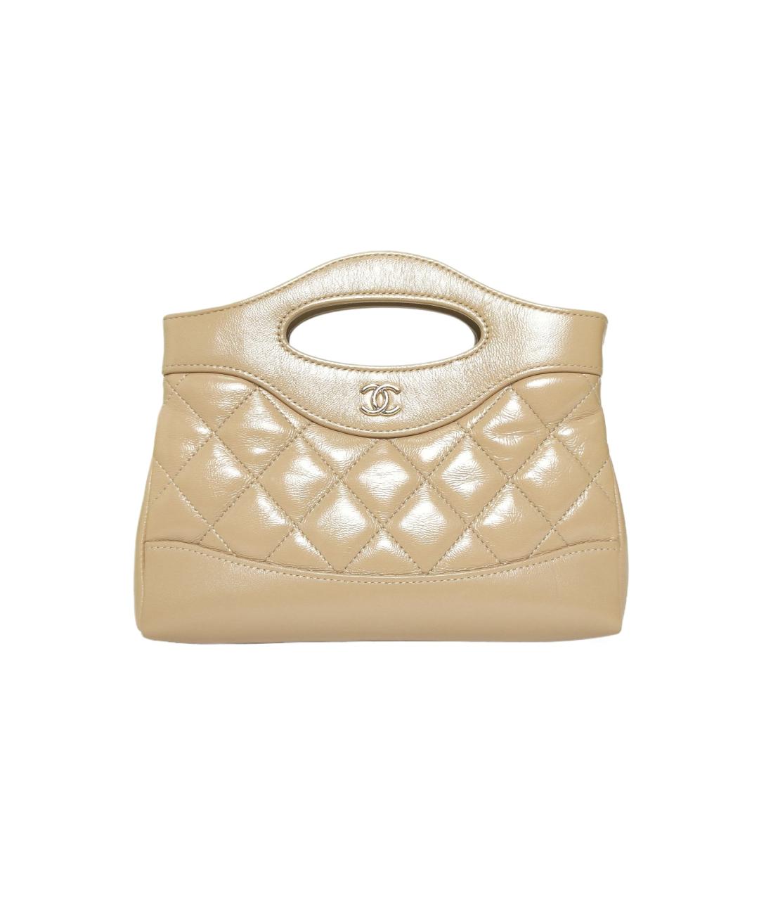 CHANEL Бежевая кожаная сумка через плечо, фото 1