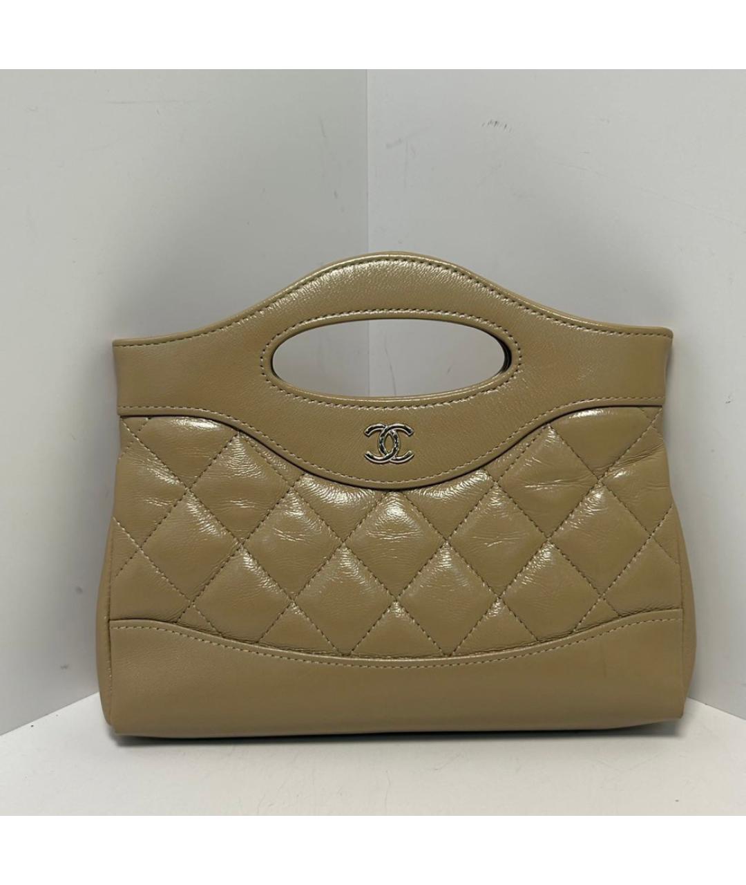 CHANEL Бежевая кожаная сумка через плечо, фото 9