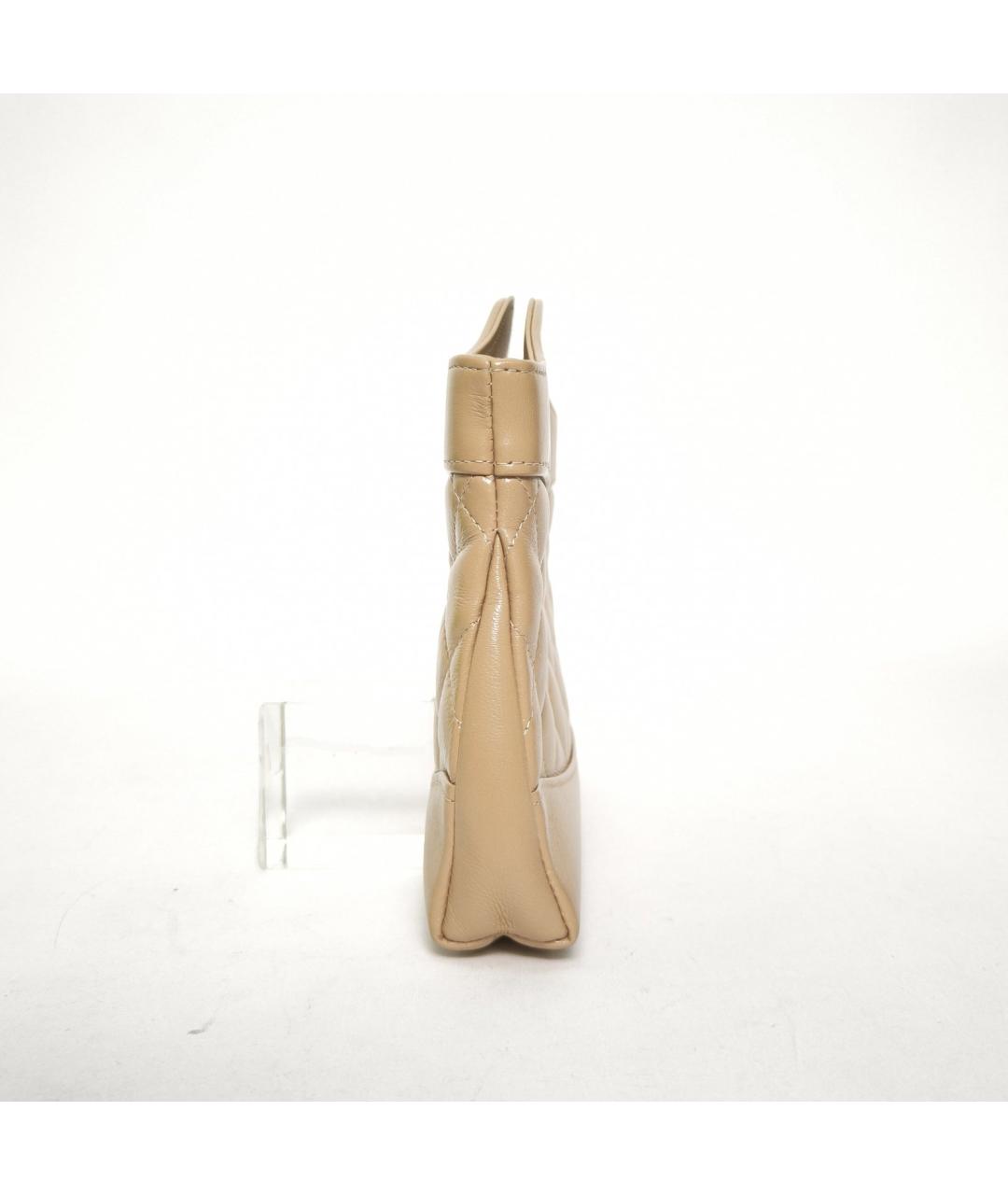 CHANEL Бежевая кожаная сумка через плечо, фото 5