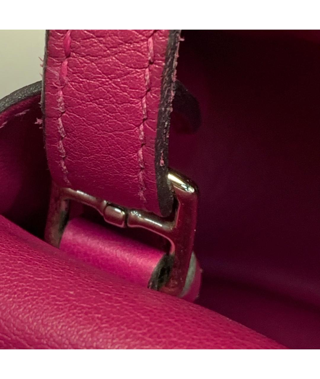 HERMES Розовая кожаная сумка через плечо, фото 4