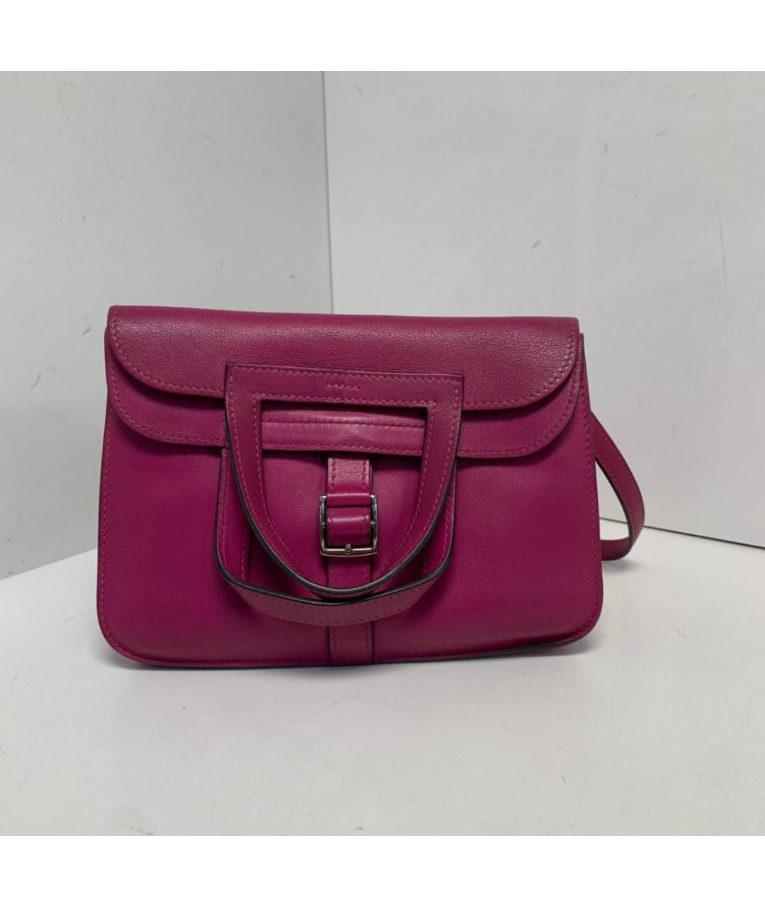 HERMES Розовая кожаная сумка через плечо, фото 3