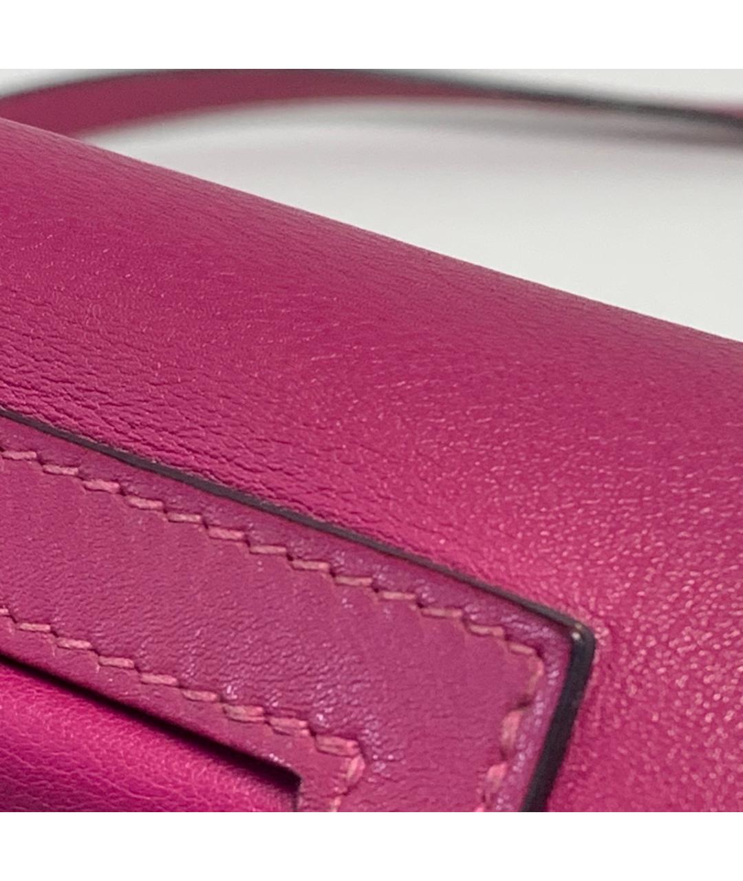 HERMES Розовая кожаная сумка через плечо, фото 9