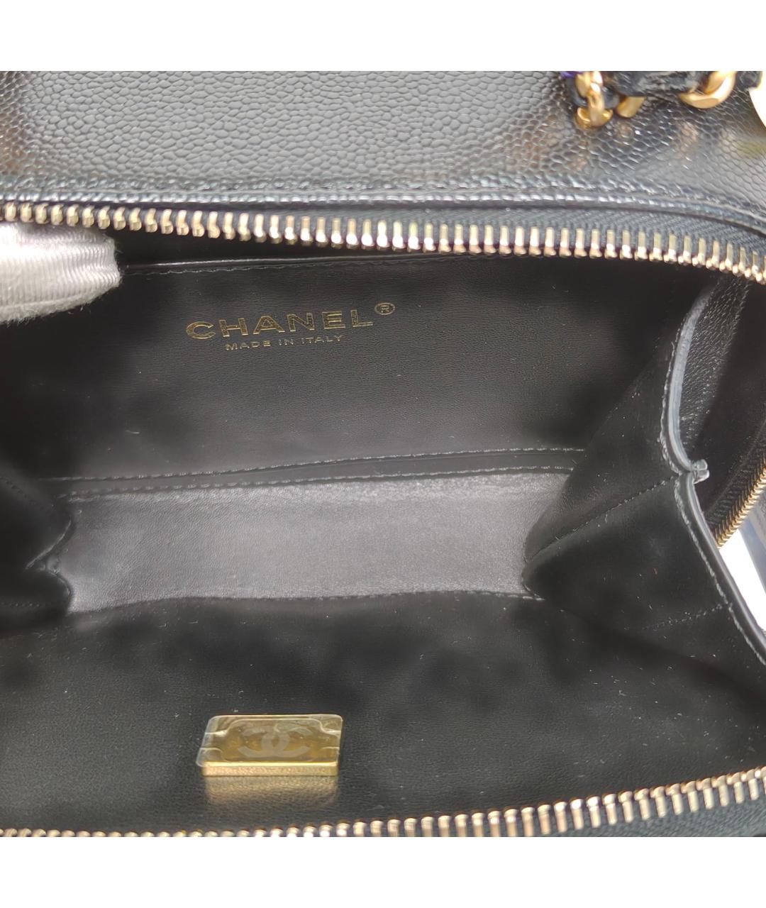 CHANEL Черная кожаная сумка через плечо, фото 8