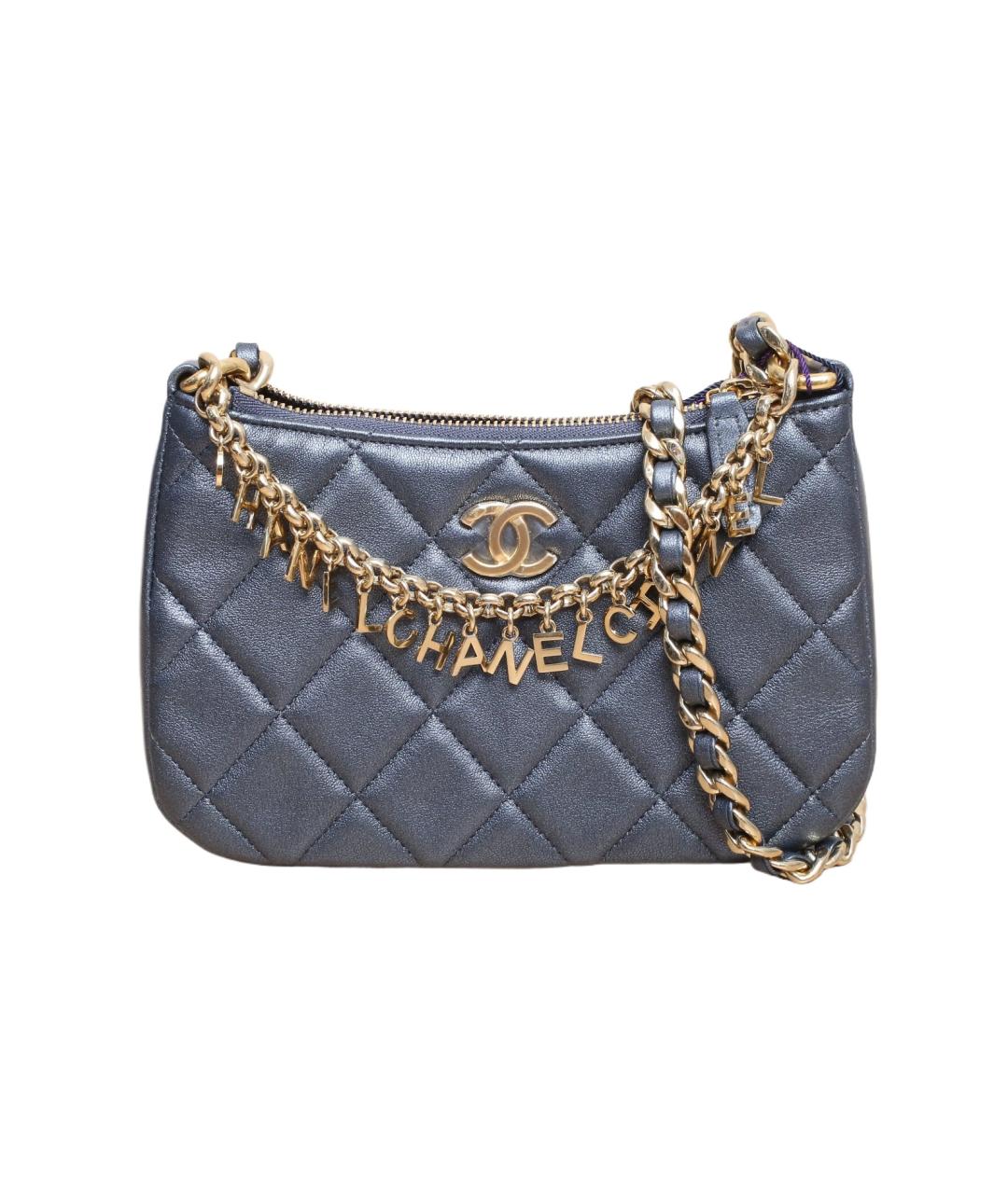 CHANEL Серая кожаная сумка через плечо, фото 9