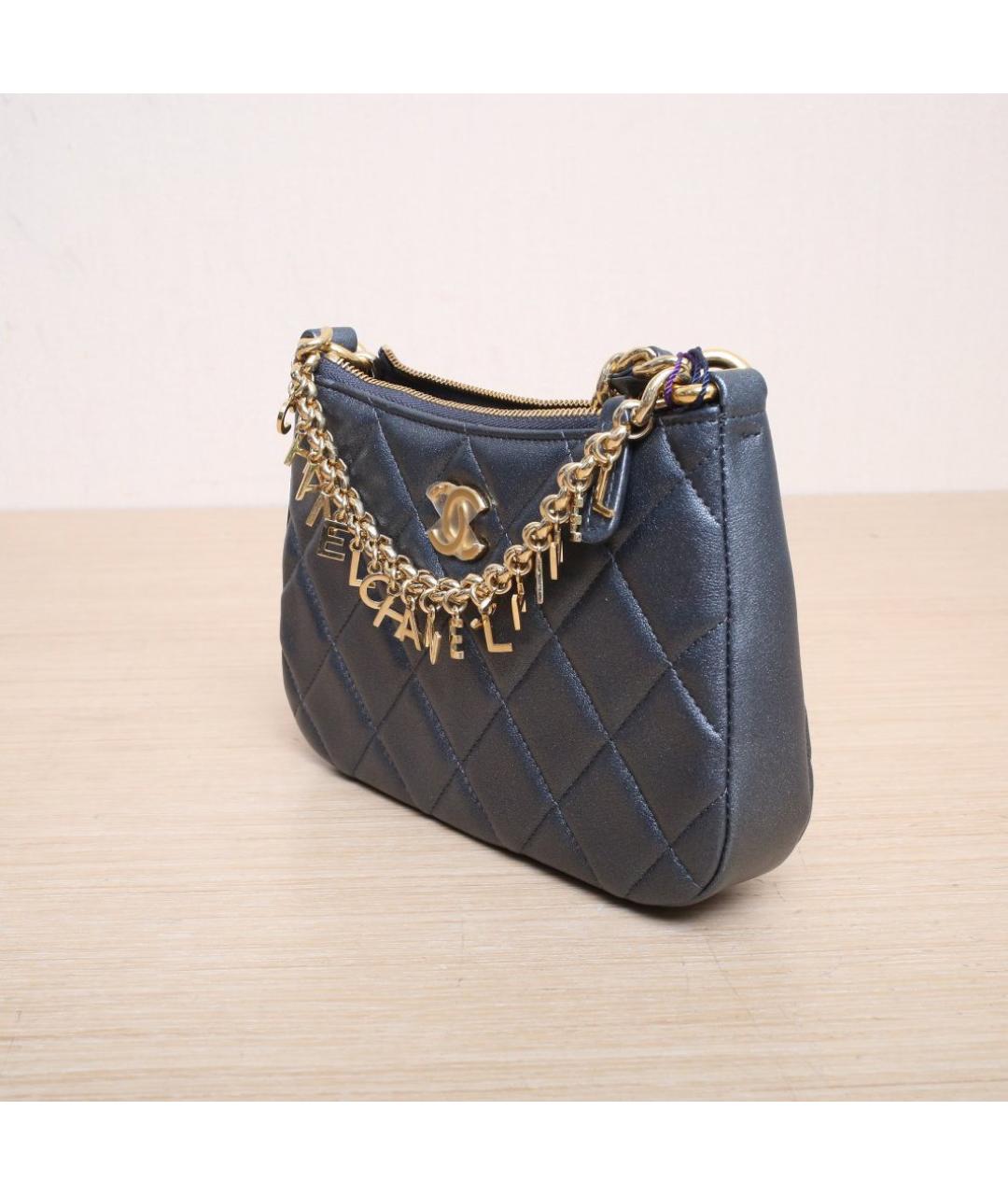 CHANEL Серая кожаная сумка через плечо, фото 3