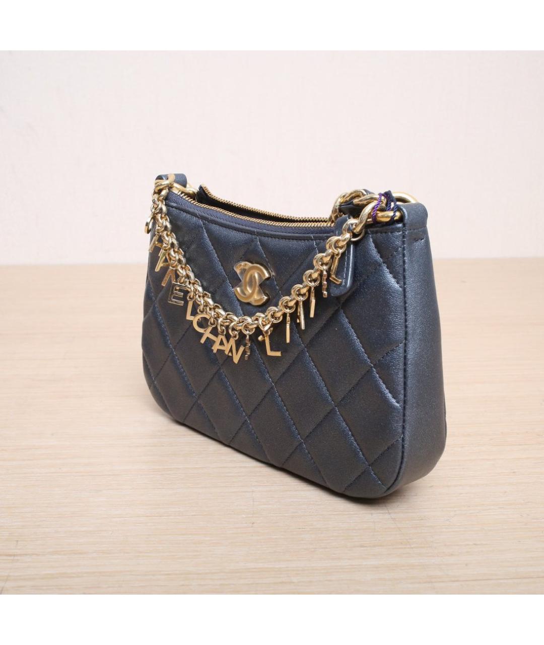 CHANEL Серая кожаная сумка через плечо, фото 4