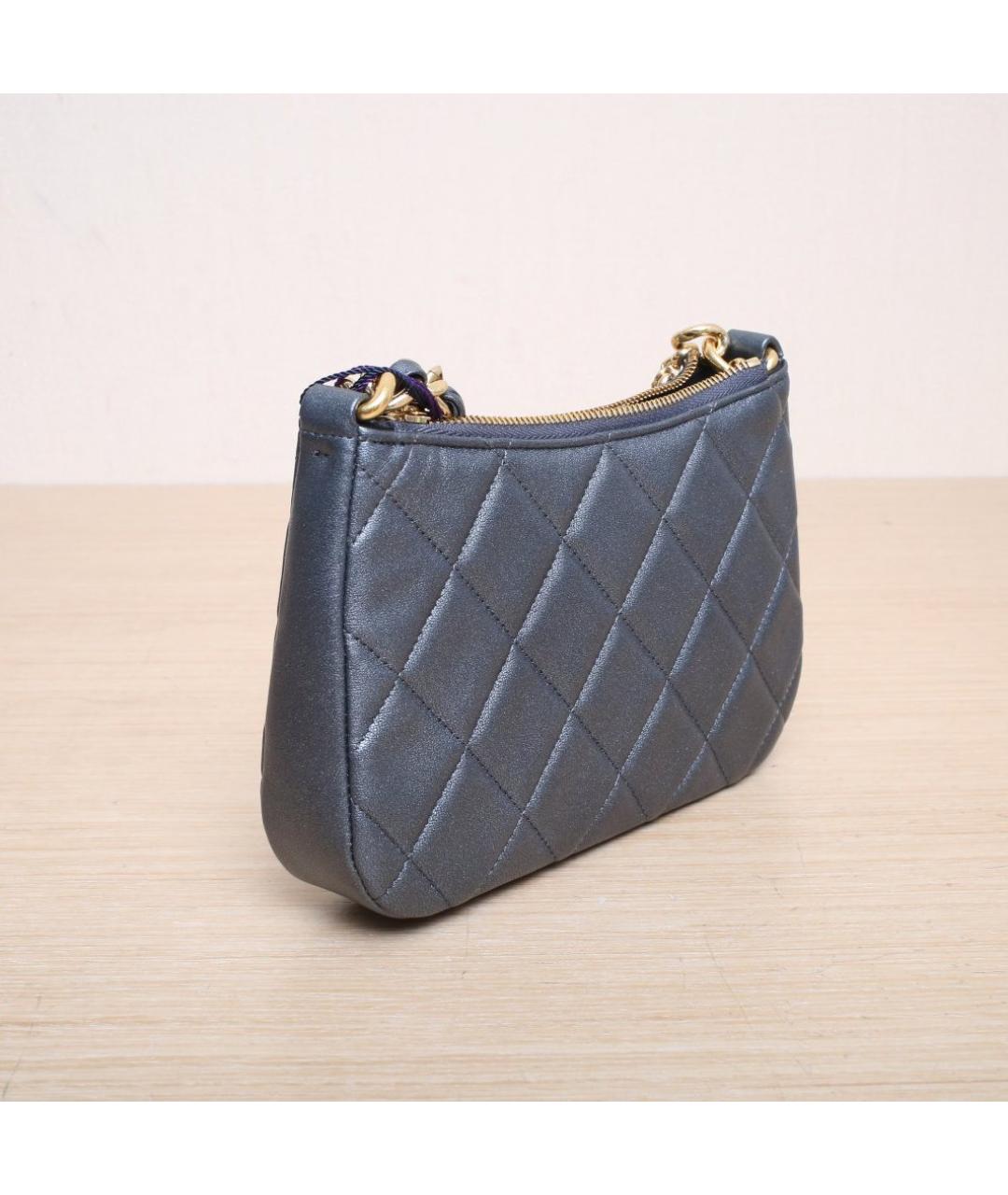 CHANEL Серая кожаная сумка через плечо, фото 6