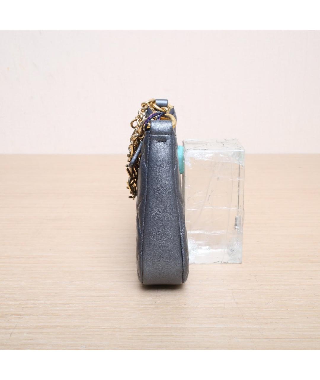 CHANEL Серая кожаная сумка через плечо, фото 5