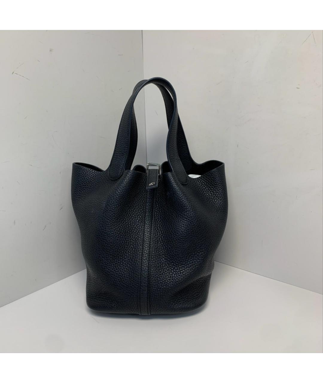 HERMES Черная кожаная сумка через плечо, фото 9