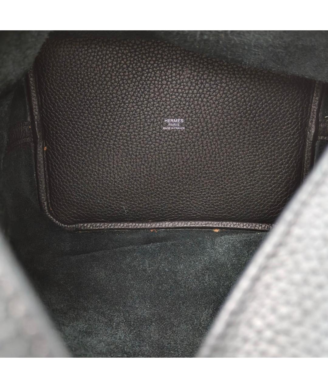 HERMES Черная кожаная сумка через плечо, фото 8