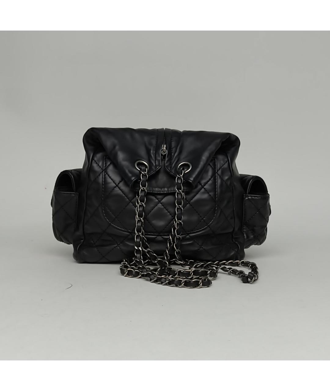 CHANEL Черный кожаный рюкзак, фото 4