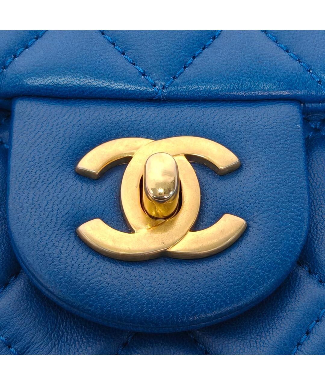 CHANEL Темно-синяя кожаная сумка через плечо, фото 7