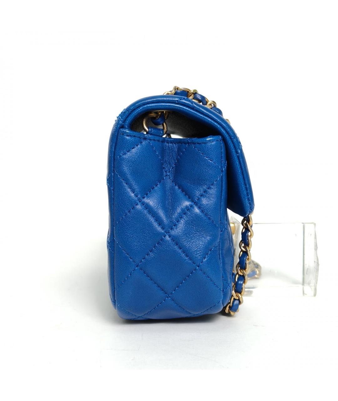 CHANEL Темно-синяя кожаная сумка через плечо, фото 3