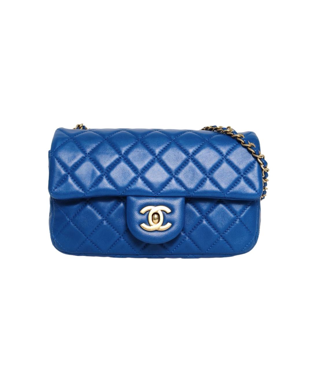 CHANEL Темно-синяя кожаная сумка через плечо, фото 1