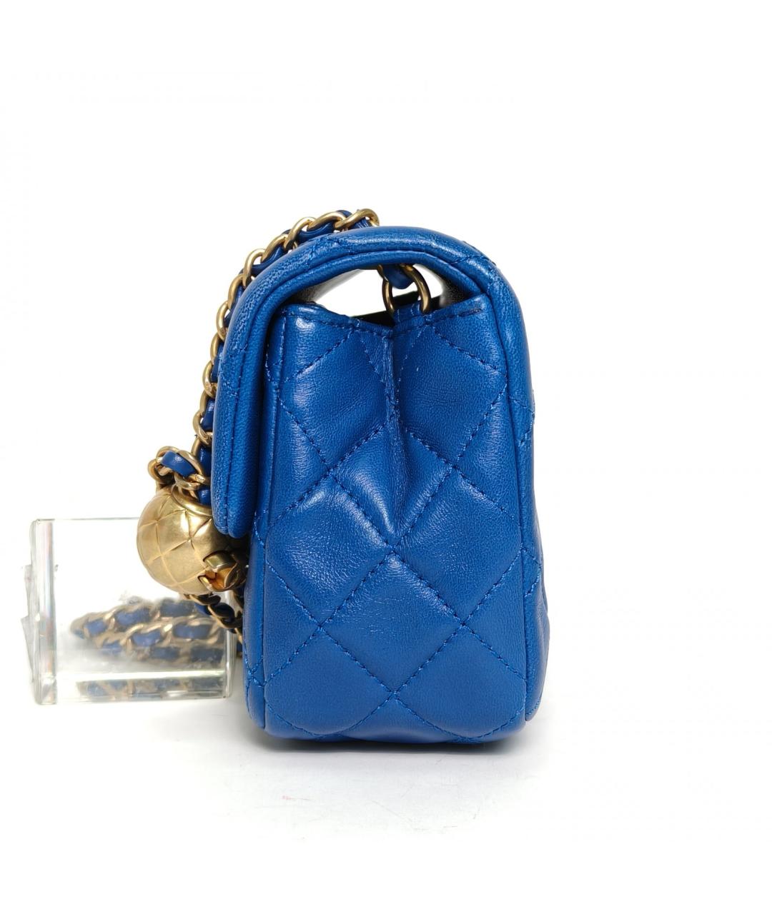 CHANEL Темно-синяя кожаная сумка через плечо, фото 5