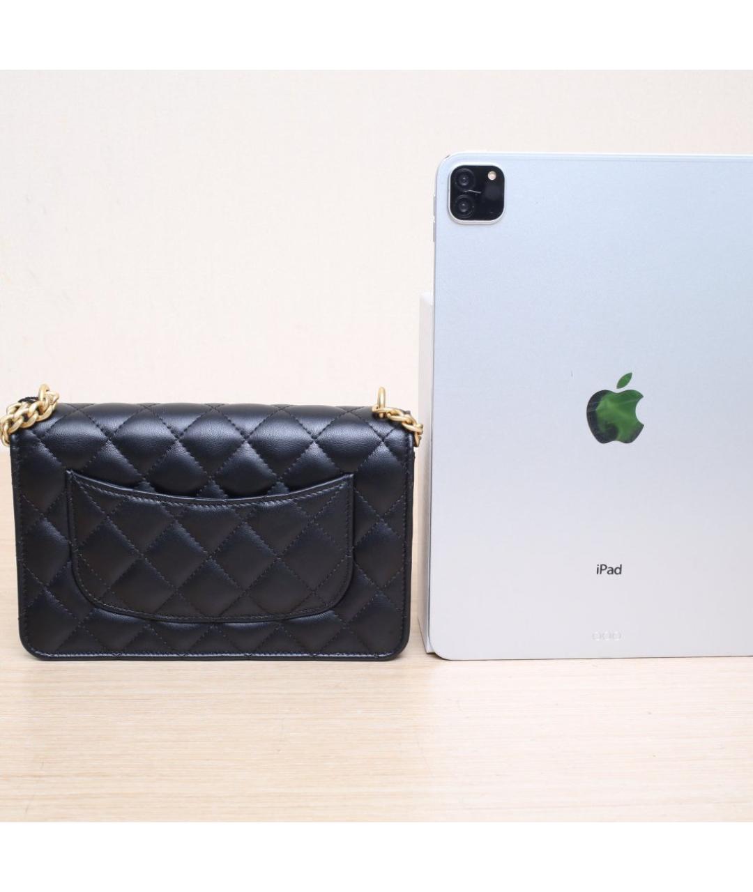 CHANEL Черная кожаная сумка через плечо, фото 7