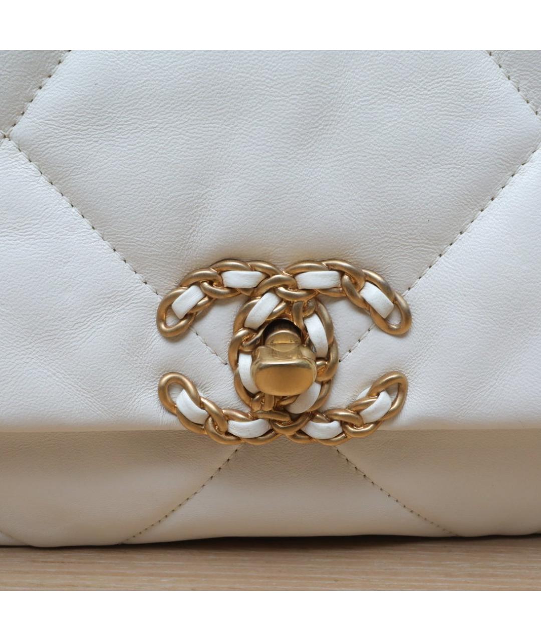 CHANEL Белая кожаная сумка через плечо, фото 7
