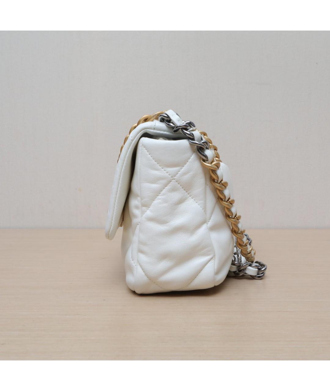 CHANEL Белая кожаная сумка через плечо, фото 4