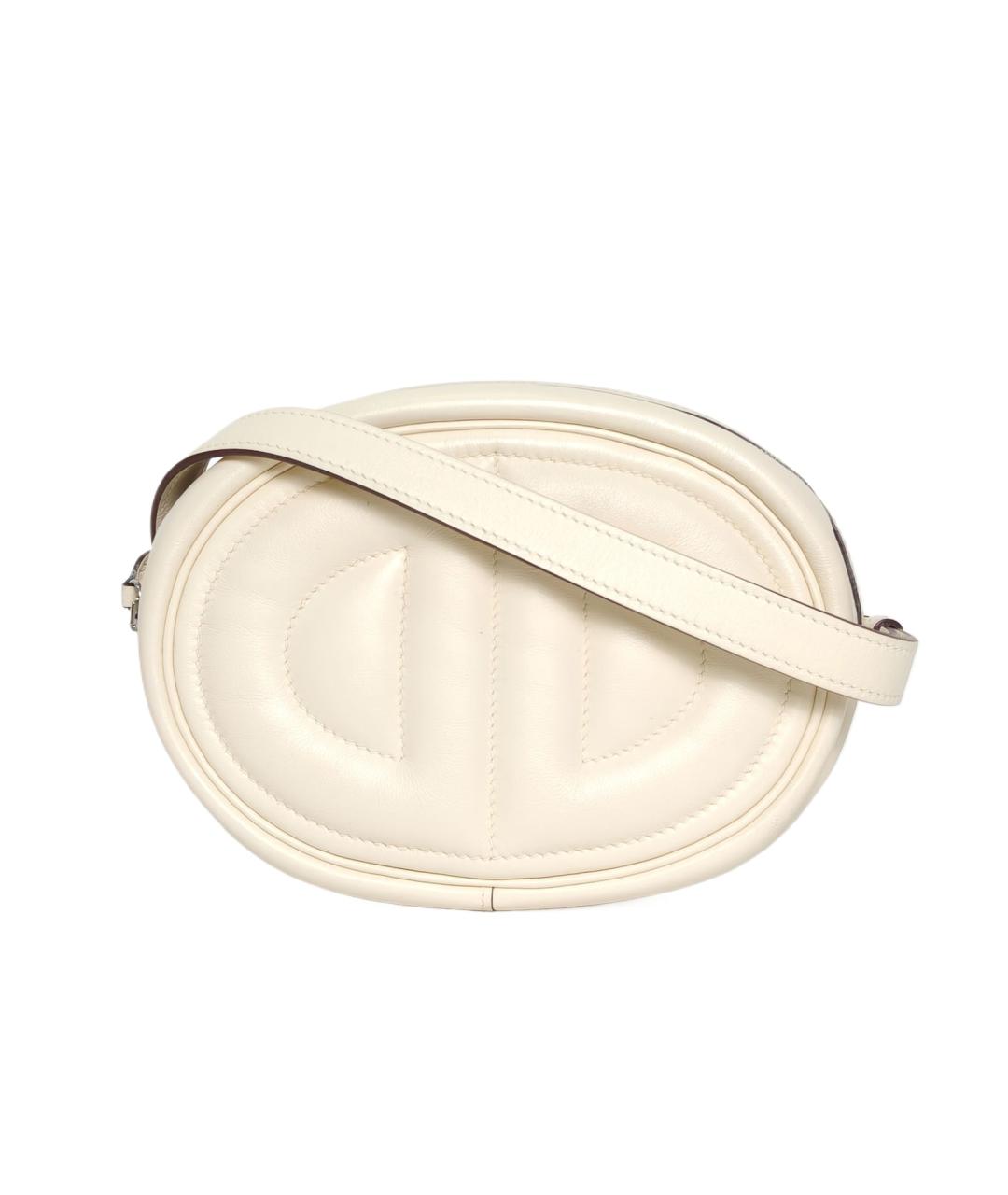 HERMES Белая кожаная сумка через плечо, фото 4