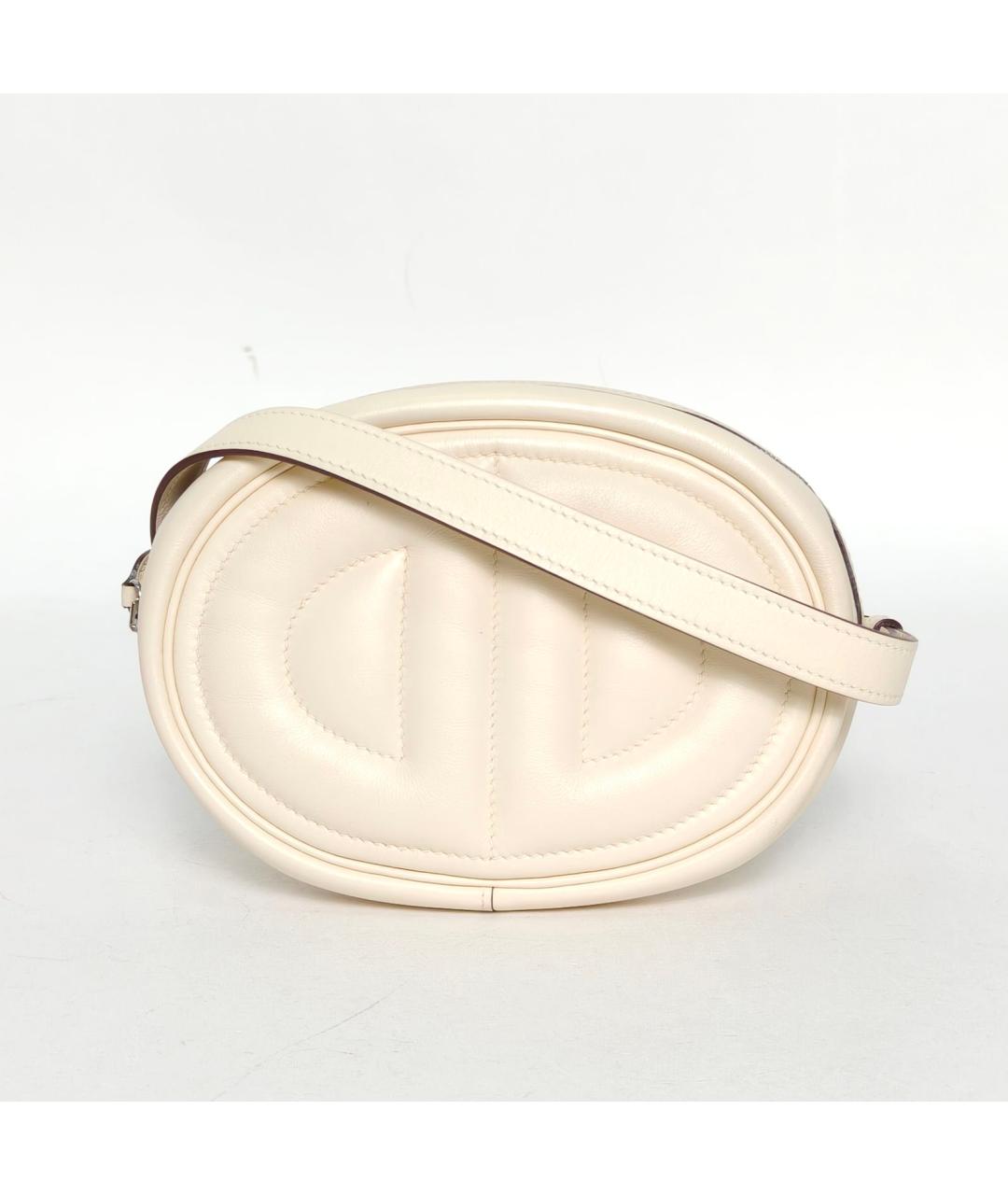 HERMES Белая кожаная сумка через плечо, фото 2