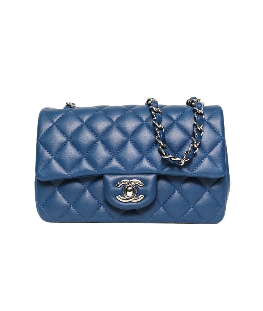 CHANEL Синяя кожаная сумка через плечо, фото 9