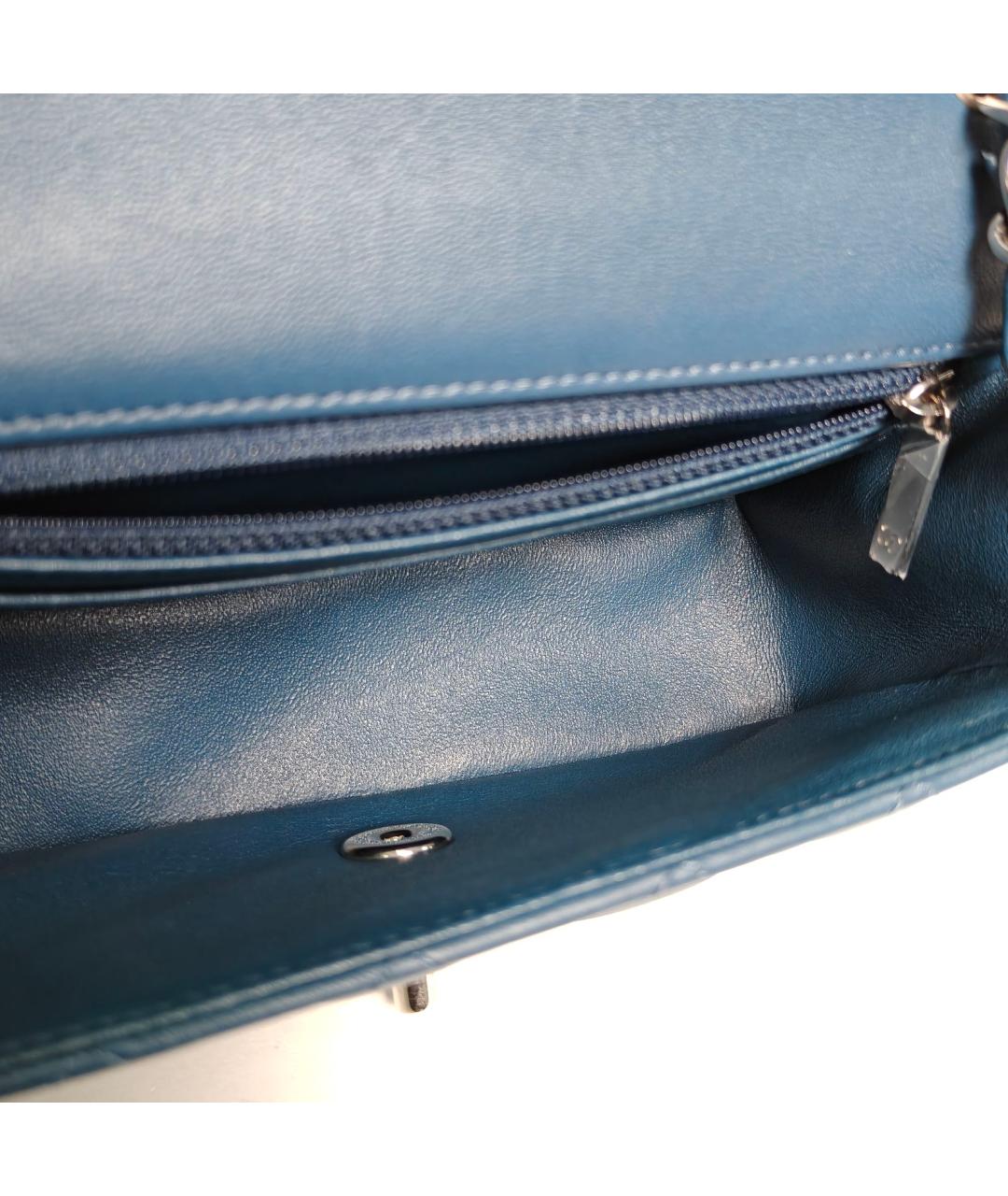 CHANEL Синяя кожаная сумка через плечо, фото 8