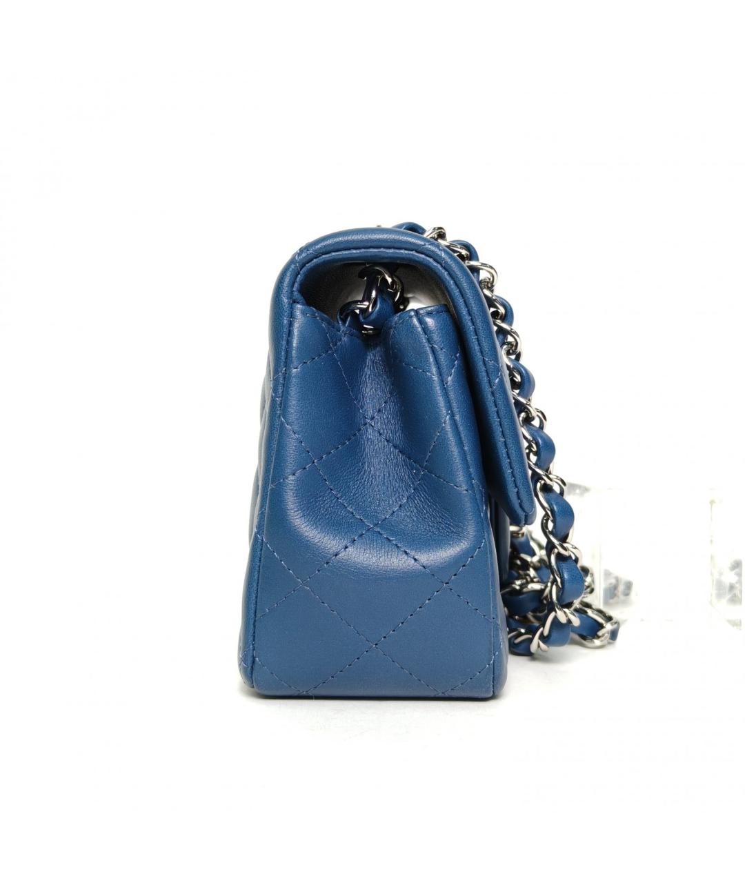 CHANEL Синяя кожаная сумка через плечо, фото 3