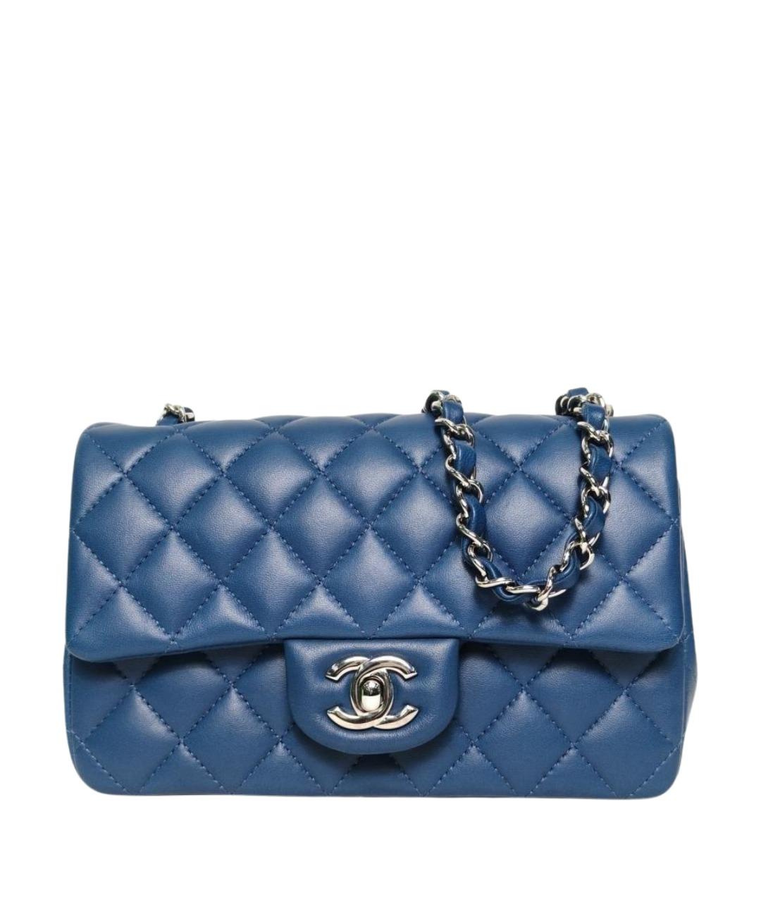 CHANEL Синяя кожаная сумка через плечо, фото 1
