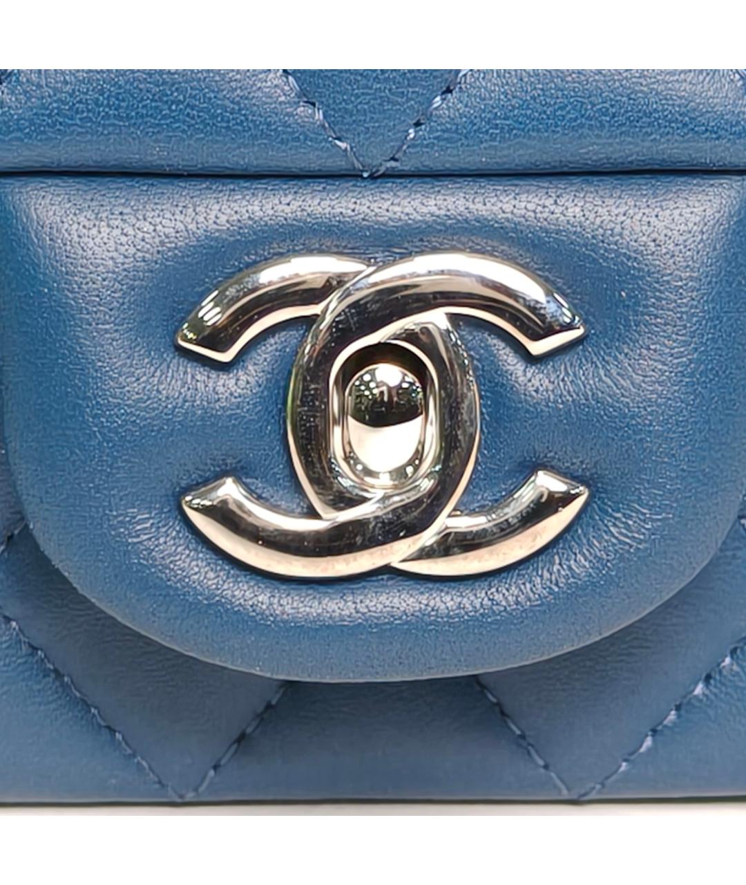 CHANEL Синяя кожаная сумка через плечо, фото 7