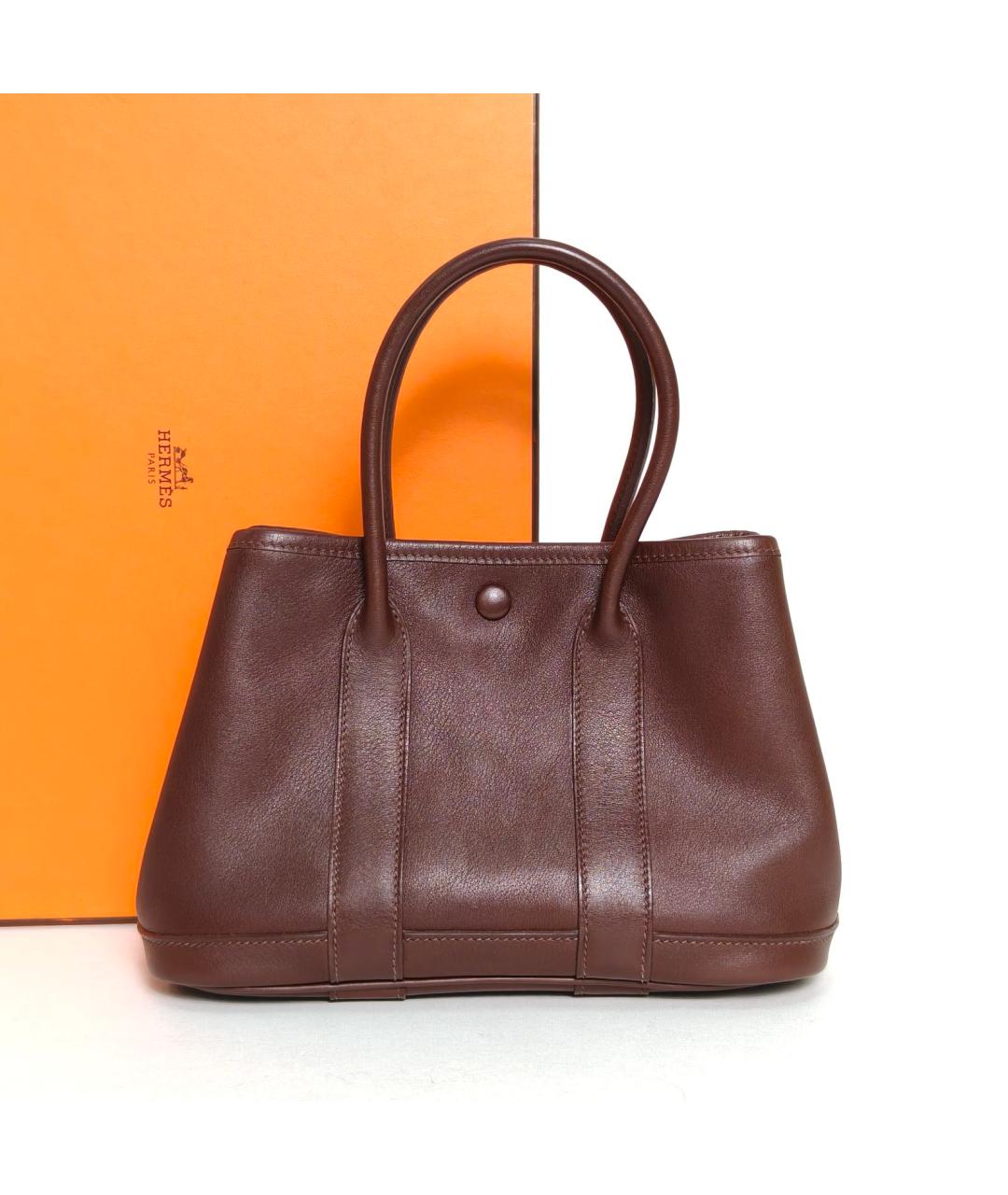 HERMES Коричневая кожаная сумка через плечо, фото 8