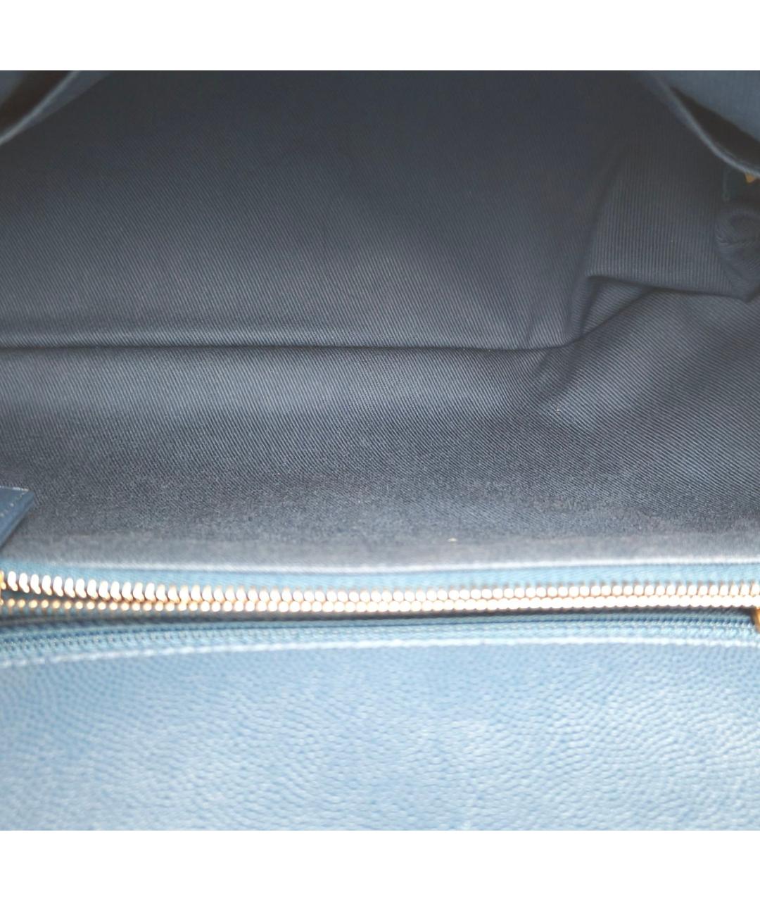 CHANEL Темно-синяя кожаная сумка через плечо, фото 8