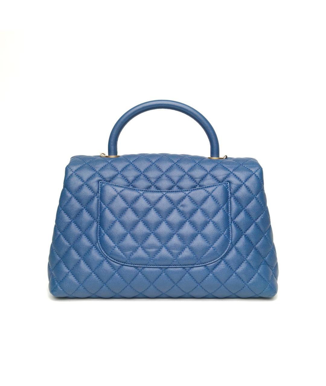 CHANEL Темно-синяя кожаная сумка через плечо, фото 4