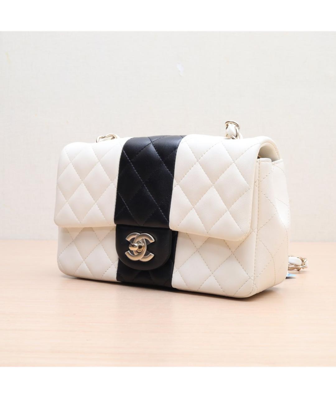 CHANEL Белая кожаная сумка через плечо, фото 3