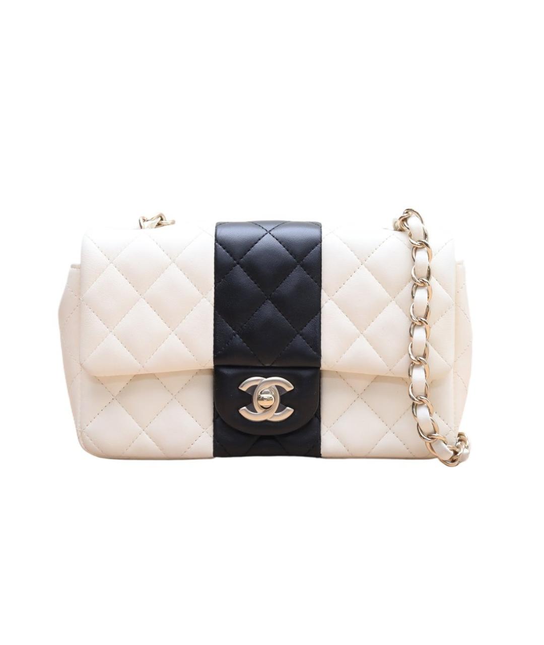 CHANEL Белая кожаная сумка через плечо, фото 9
