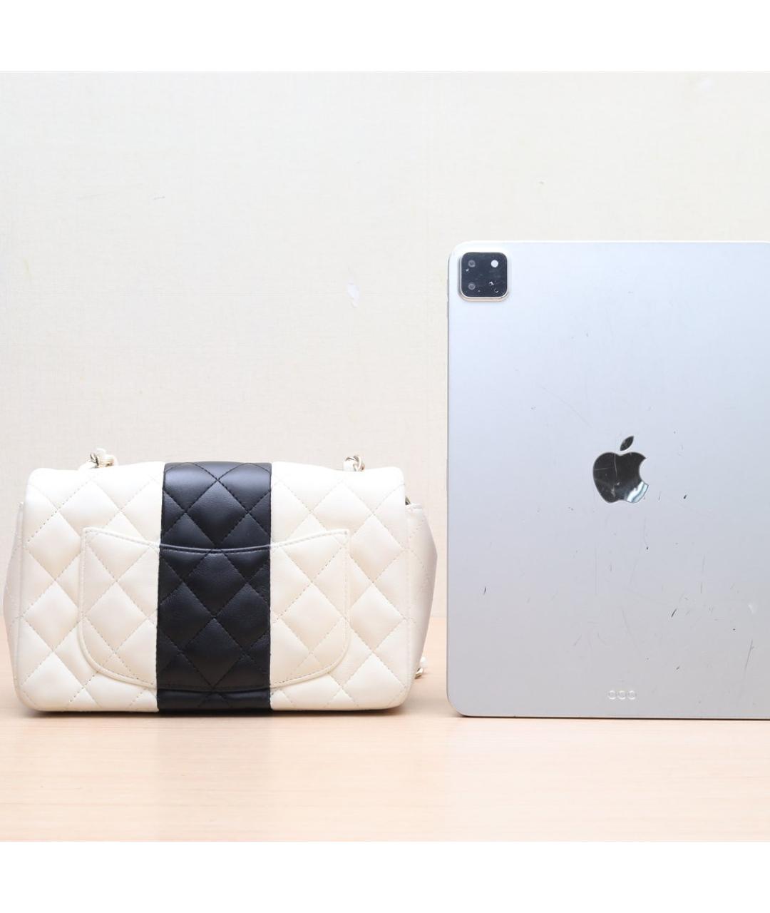 CHANEL Белая кожаная сумка через плечо, фото 6