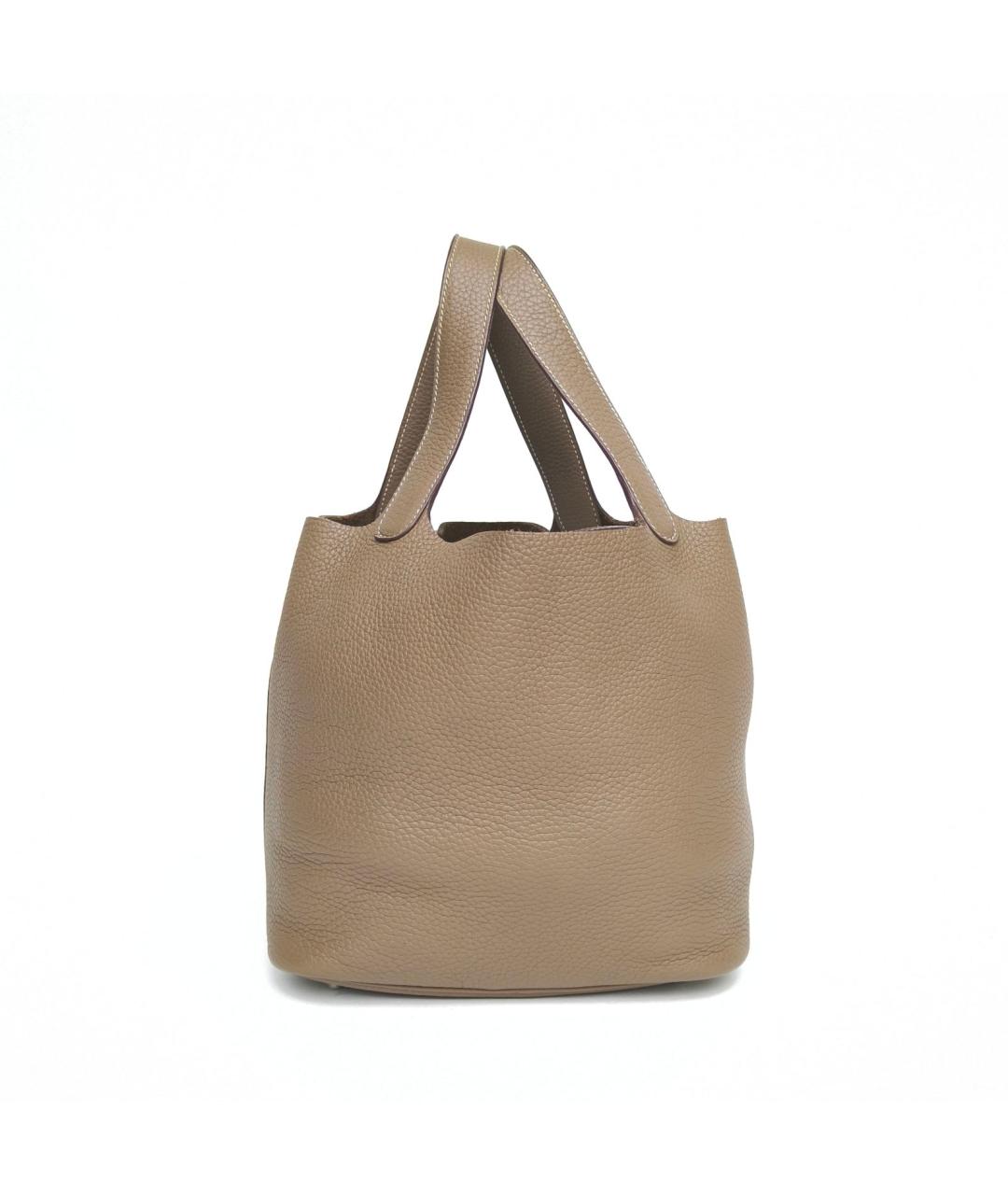 HERMES Бежевая кожаная сумка через плечо, фото 3