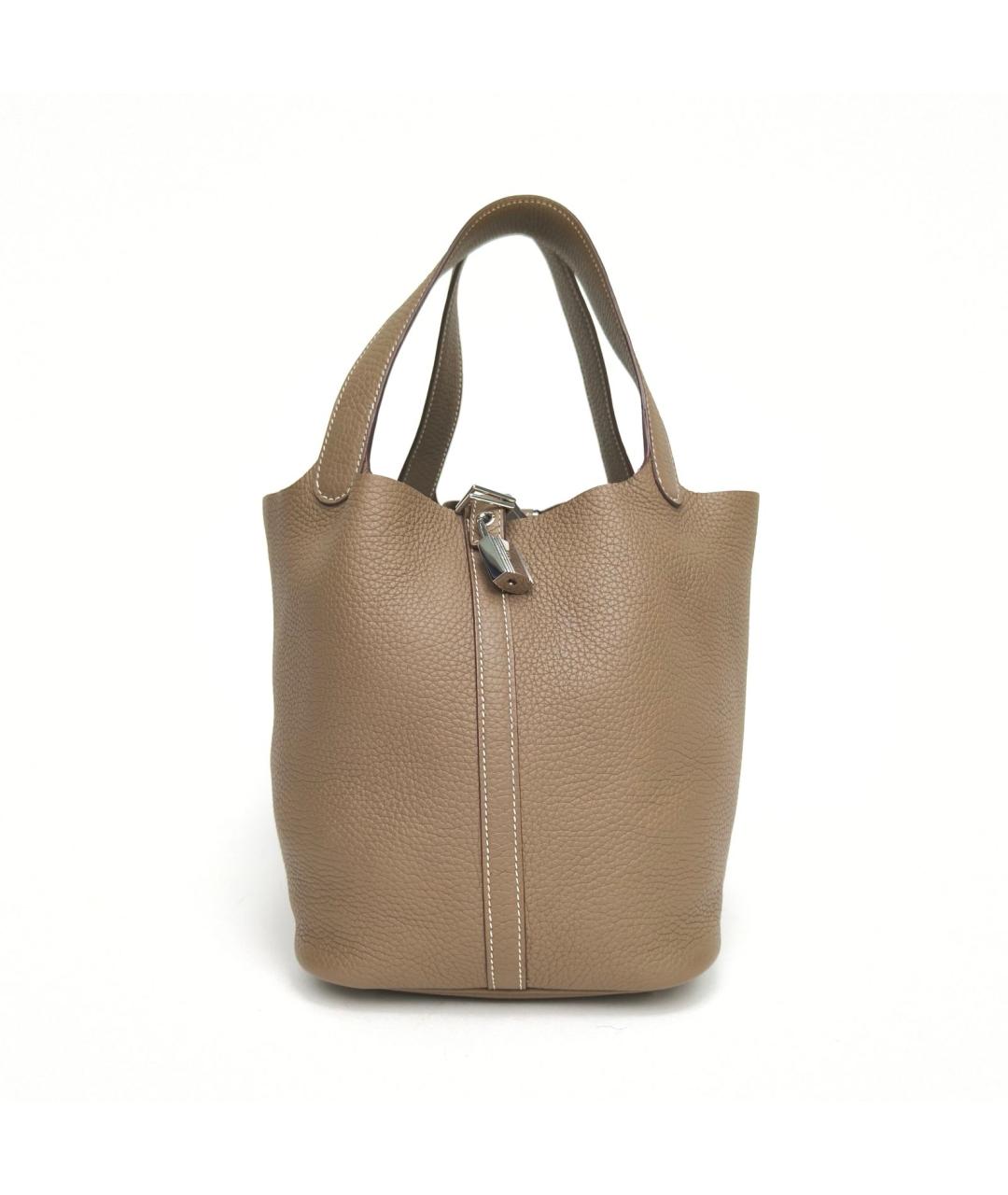 HERMES Бежевая кожаная сумка через плечо, фото 2