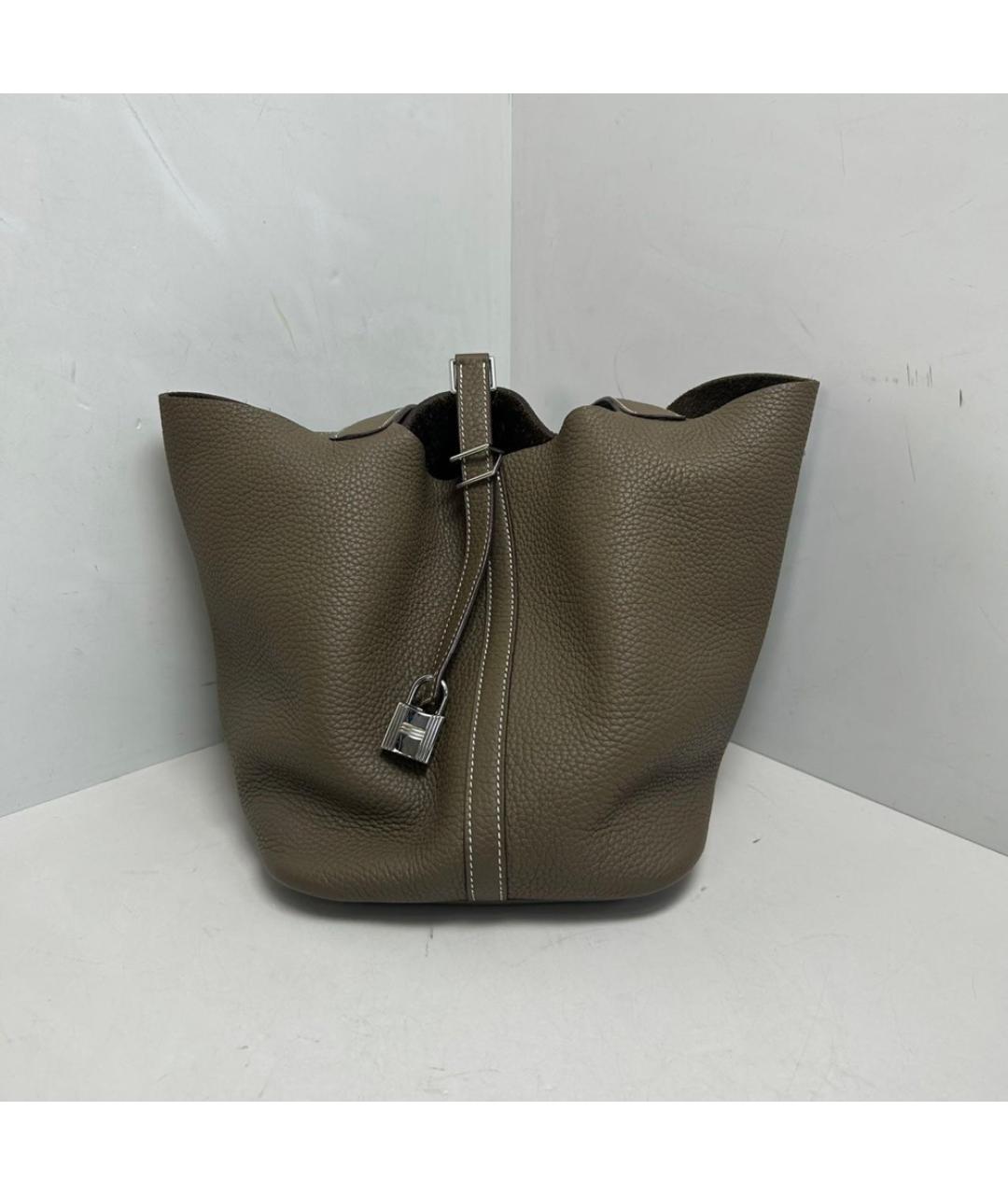 HERMES Бежевая кожаная сумка через плечо, фото 8