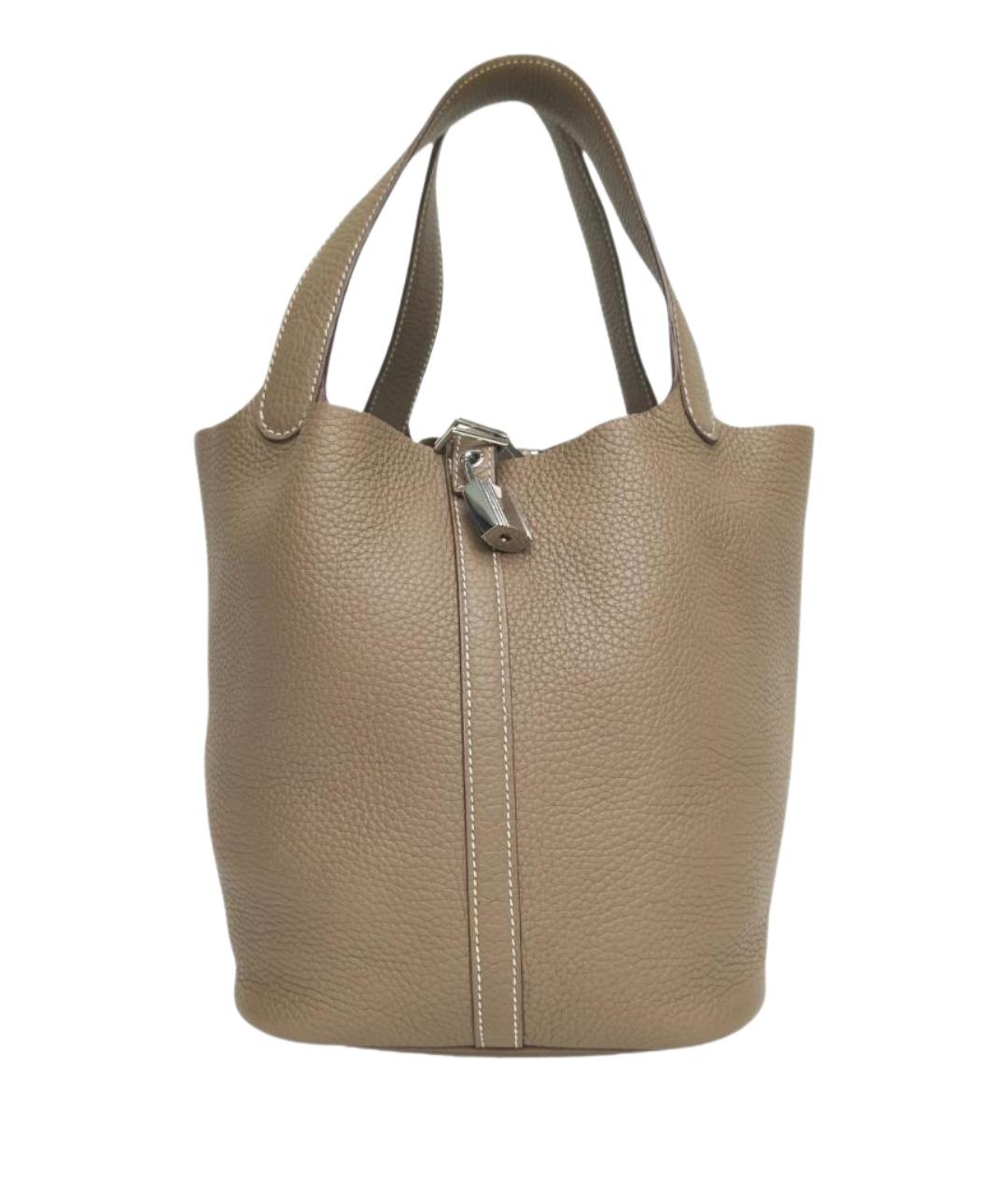 HERMES Бежевая кожаная сумка через плечо, фото 1