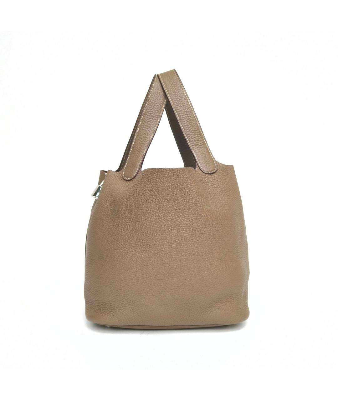 HERMES Бежевая кожаная сумка через плечо, фото 5