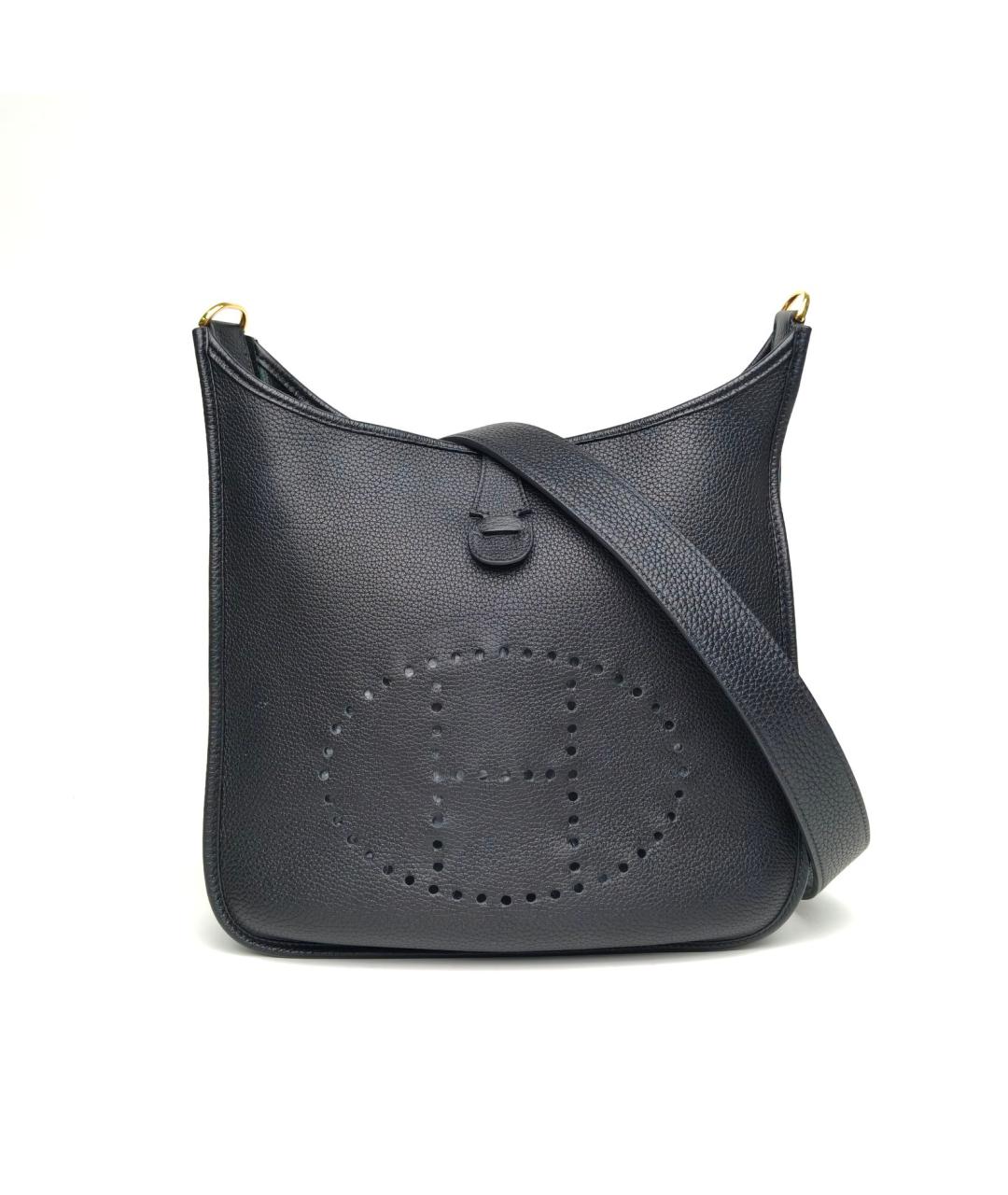 HERMES Черная кожаная сумка через плечо, фото 4