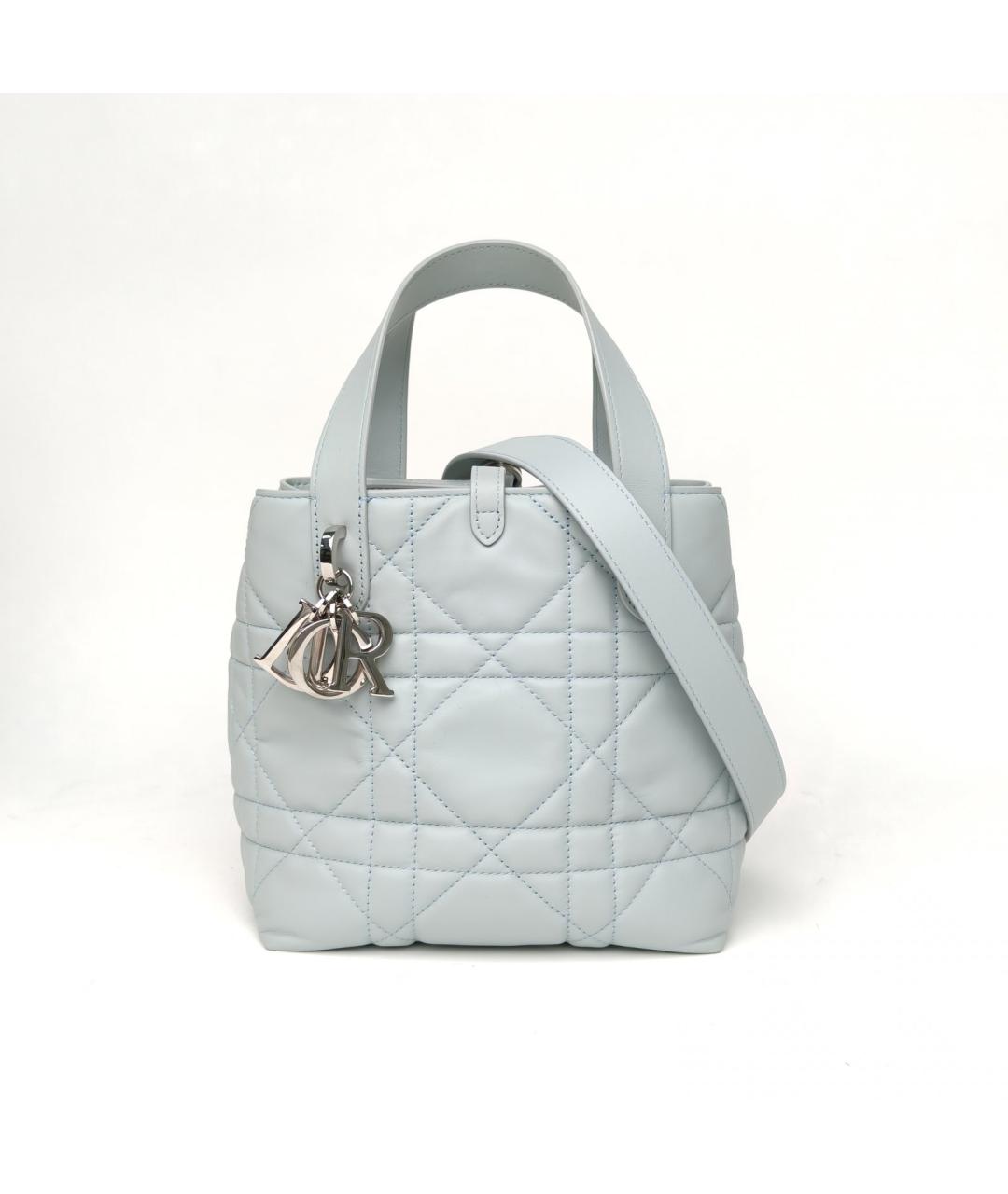 CHRISTIAN DIOR Голубая кожаная сумка через плечо, фото 2