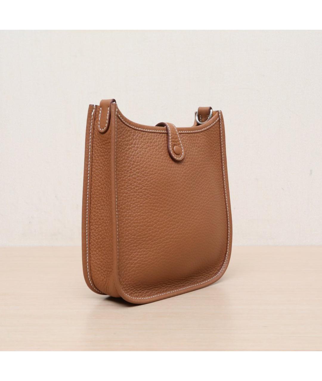 HERMES Коричневая кожаная сумка через плечо, фото 5