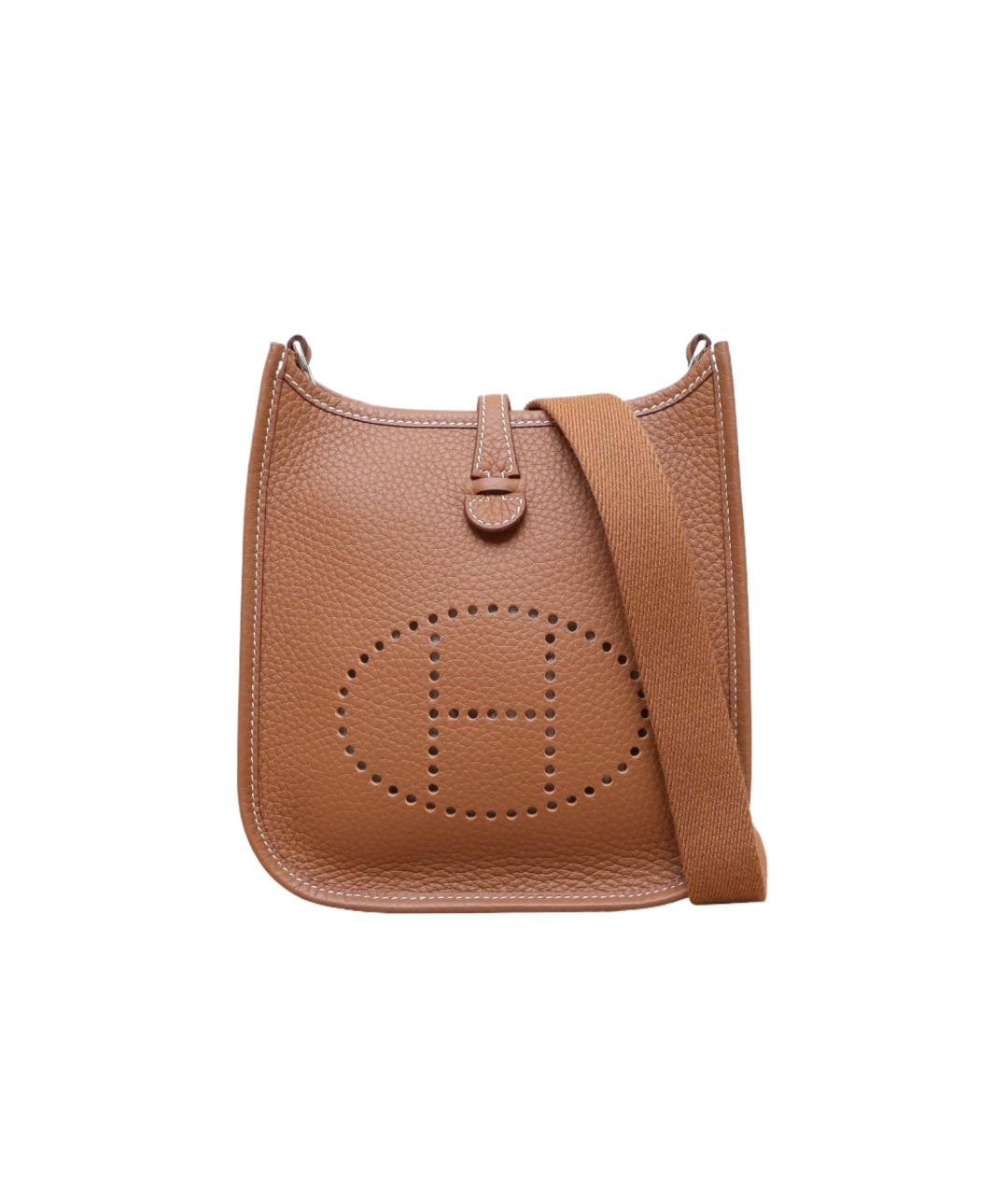 HERMES Коричневая кожаная сумка через плечо, фото 9