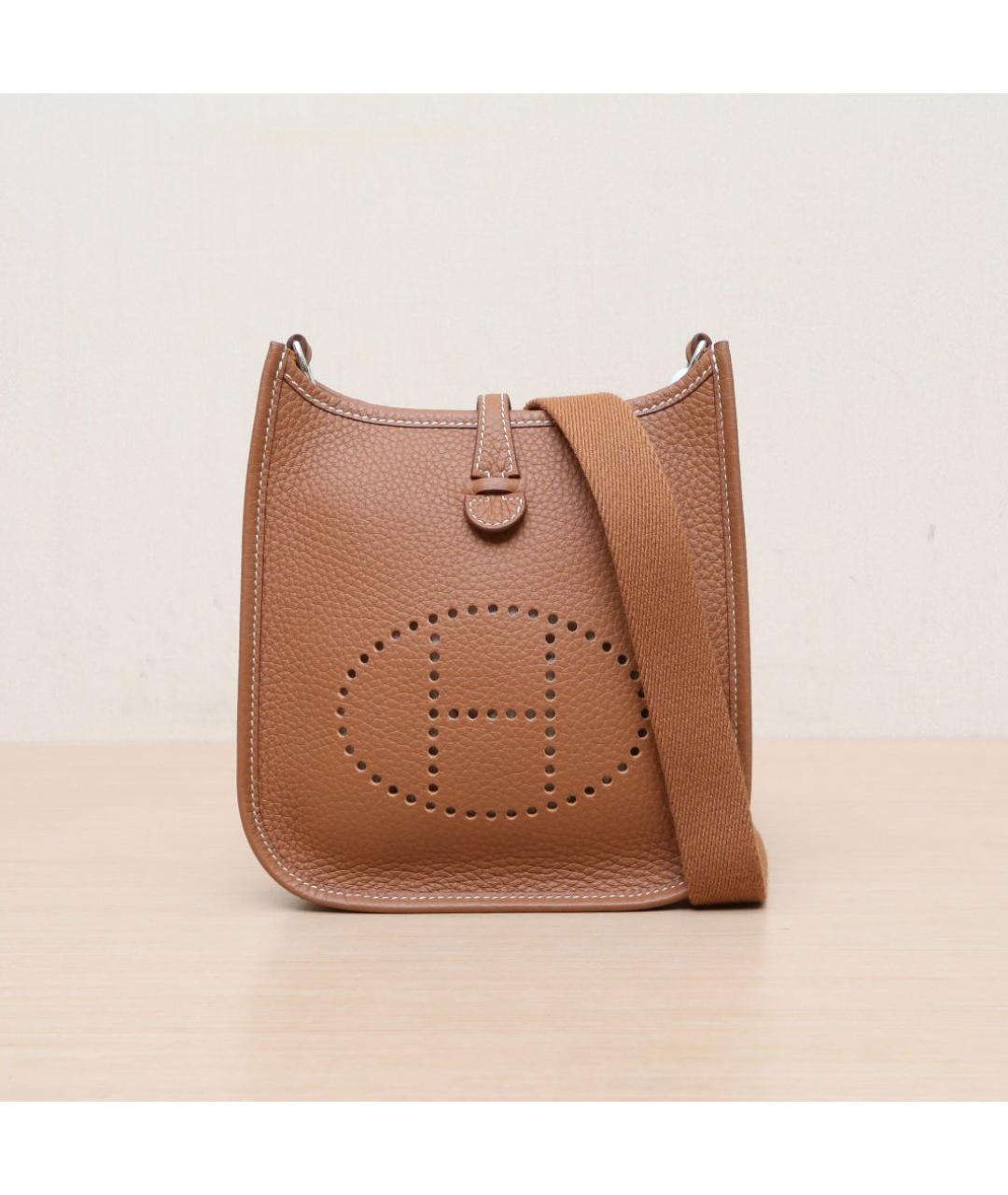 HERMES Коричневая кожаная сумка через плечо, фото 2